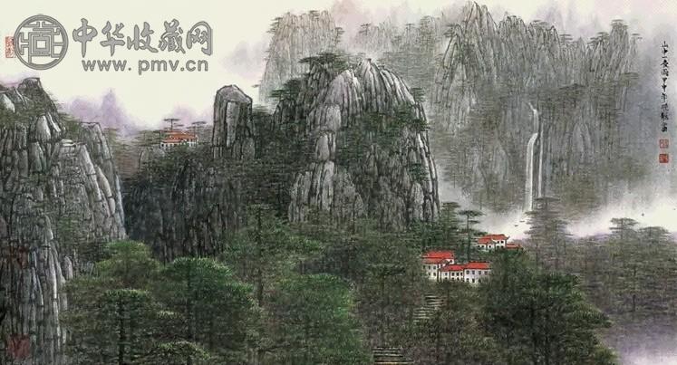 王晓龙 2004年作 山中一夜雨 镜心 设色纸本