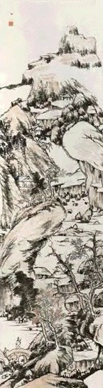 八大山人 山水 立轴 纸本