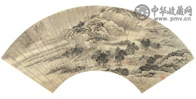 倪璨 山水 扇面 纸本