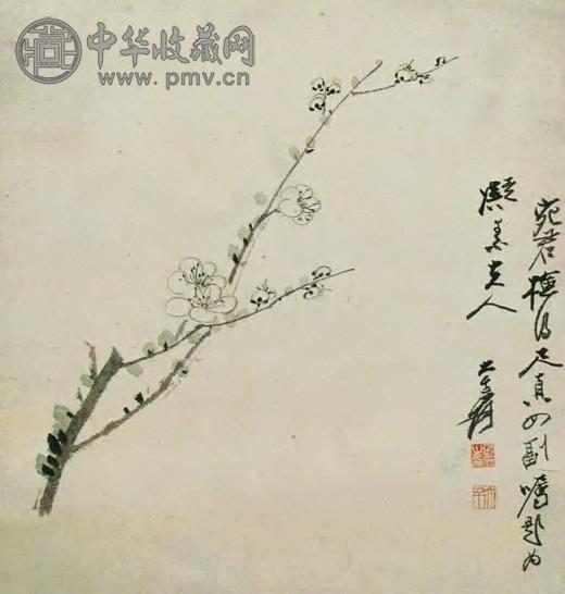 张大千现代梅花轴收藏资讯|艺术家|书画家|书画名人|书法家-中华收藏网