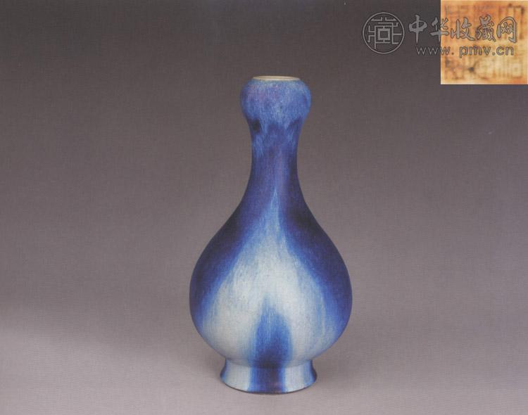 清乾隆 窑变釉蒜头瓶