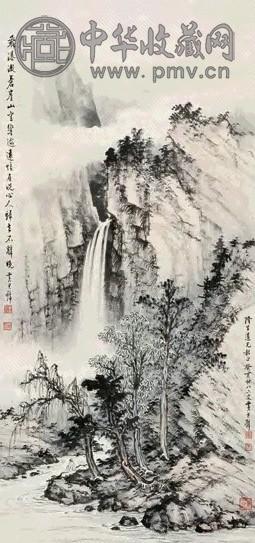 黄君璧癸亥(1983年)作苍崖飞瀑立轴设色纸本收藏资讯|艺术家|书画家