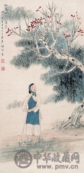 赵望云 人物 立轴 纸本