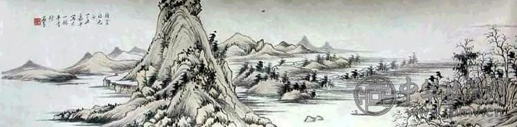 芮青 山水 手卷 设色纸本