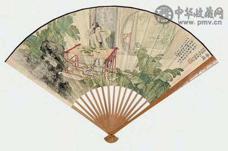 近现代 朱梅邨 仙绣 成扇