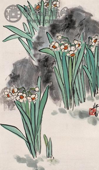 娄师白 水仙 镜心 设色纸本
