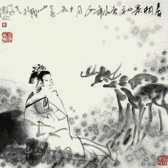 吴山明 春明景和 镜心 水墨纸本