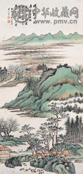 王同愈 山水 立轴 设色纸本