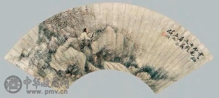 任预 人物 扇面 纸本