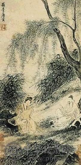 唐寅 人物 轴