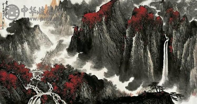 当代 魏紫熙 云山秋色 镜心