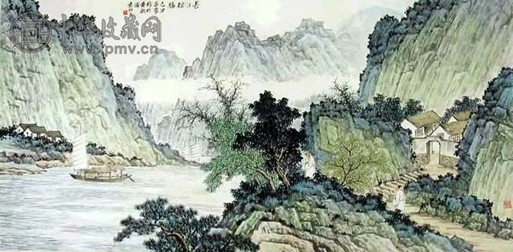 袁松年 长江探胜 镜心 设色纸本