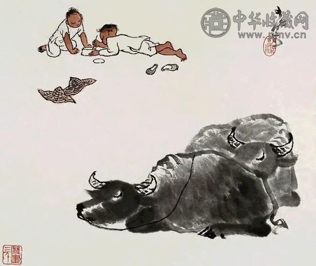 李可染 牧牛图 镜心 设色纸本