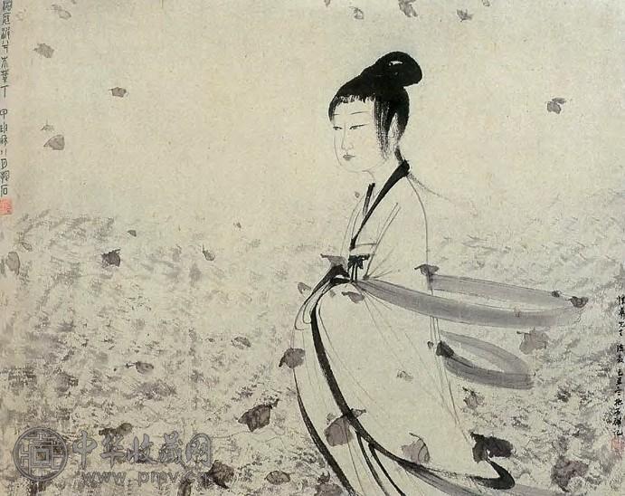 傅抱石 甲申(1944年)作 洞庭湘女 立轴 设色纸本