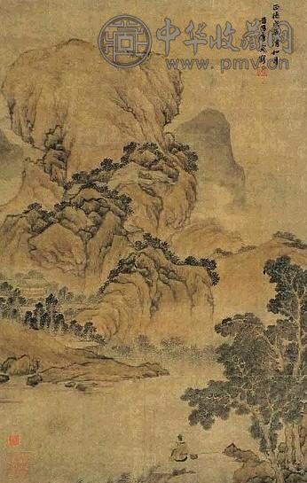 唐寅山水轴绢本设色收藏资讯|艺术家|书画家|书画名人|书法家-中华收藏网