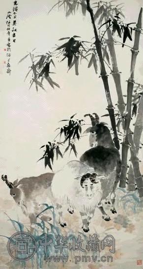 近现代 任伯年 三羊开泰 轴