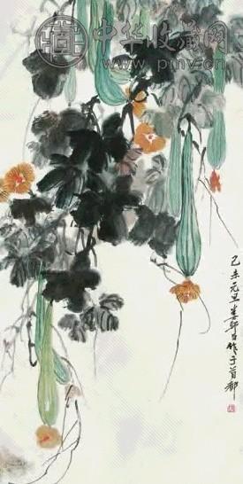 娄师白 丝瓜 立轴 设色