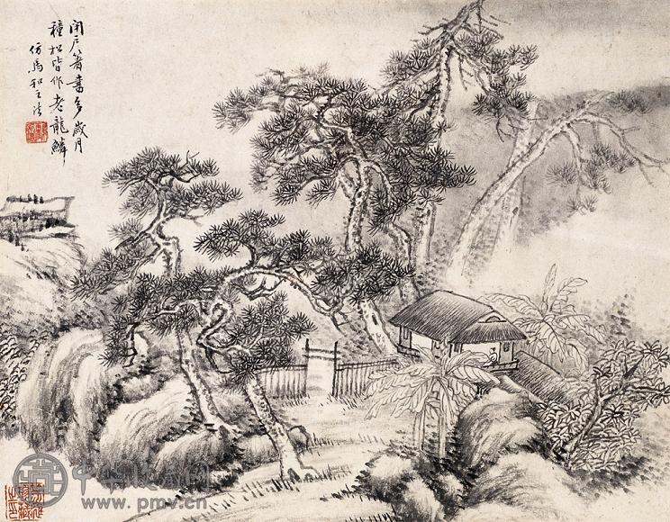 顾麟士 山水图 镜心 水墨纸本