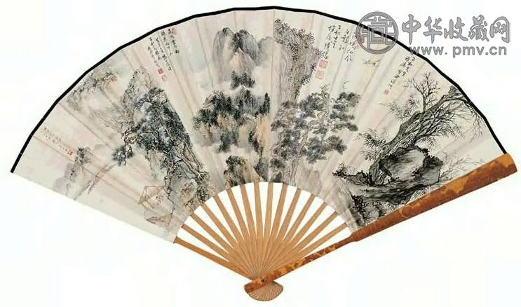 溥伒 癸未(1943年)作 山水 扇面 设色纸本