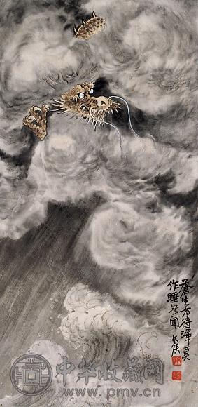 朱文侯 云起图 立轴 设色纸本