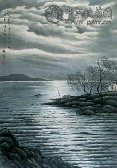 陶冷月 微雨夜来 镜心 设色纸本