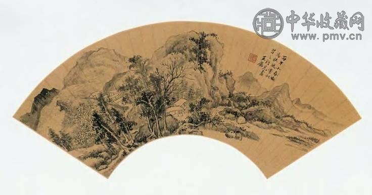 清代 王鉴 山水 扇面