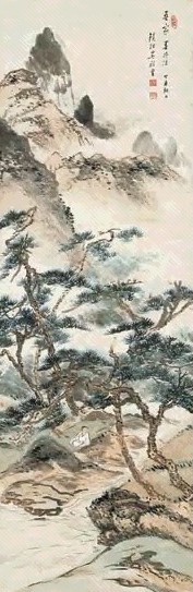 吴镜汀 听泉图 镜心 设色纸本