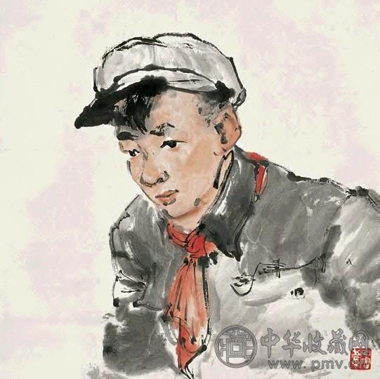 石鲁 人物 立轴 设色纸本