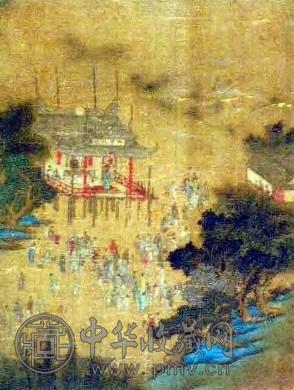 仇英 人物 镜心 设色绢本