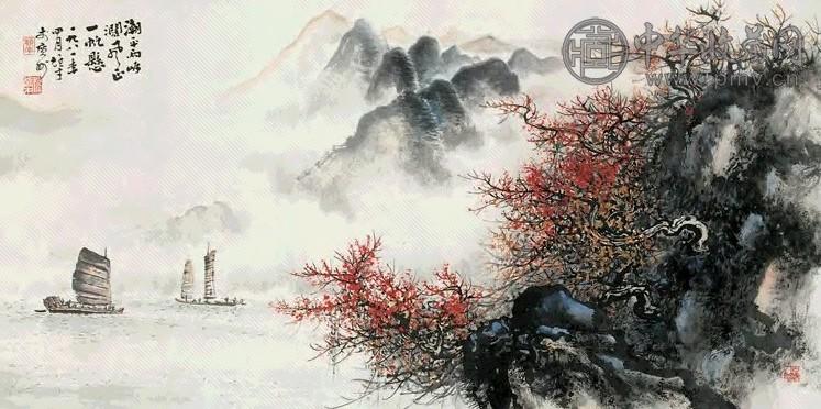 黎雄才 1981年 山水 横幅镜心 设色纸本