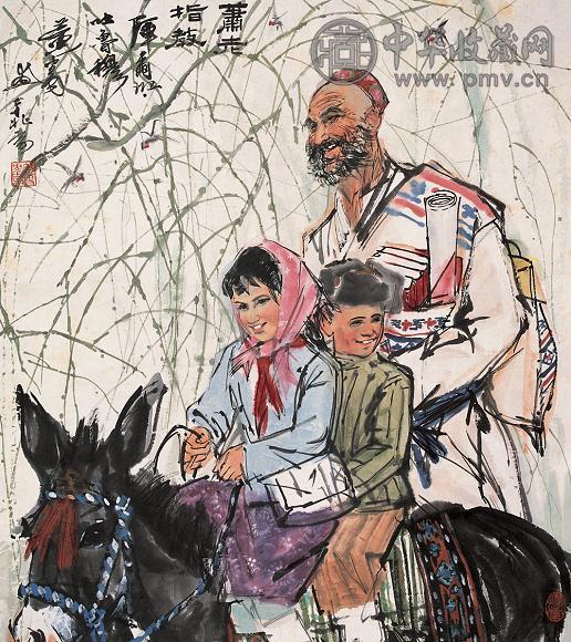 黄胄 新疆库尔班老人 镜心 设色纸本