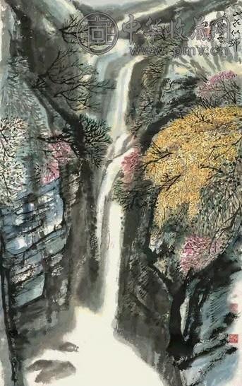 何海霞 山花似锦 立轴 设色纸本