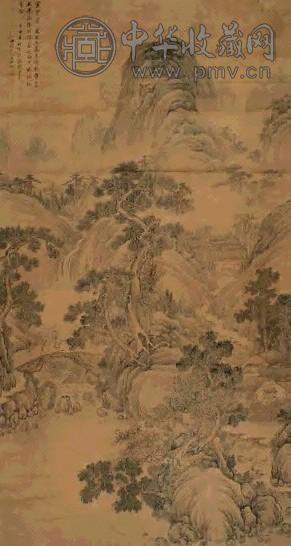 王时敏 1673年作 山水 立轴 设色绢本