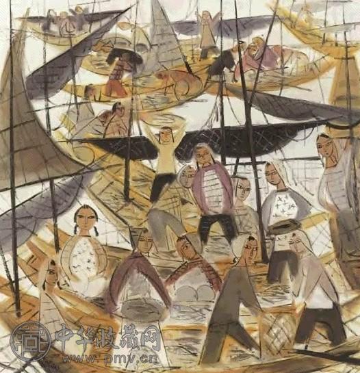 林风眠 渔村丰收