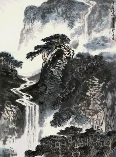 陆一飞 空谷鸣泉 立轴 纸本
