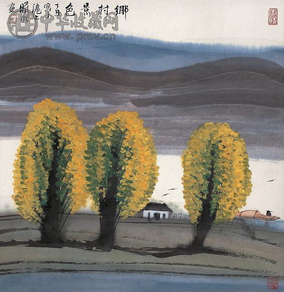 林曦明 乡村景色 轴 纸本