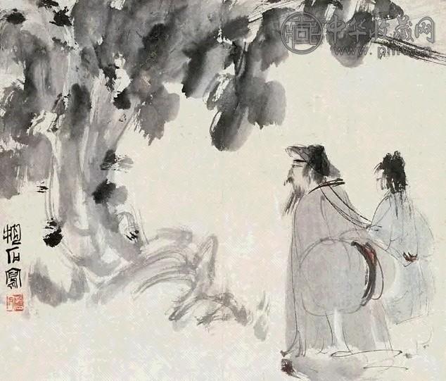 傅抱石 人物 立轴 设色纸本