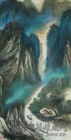 何海霞 山凝翠色 镜心