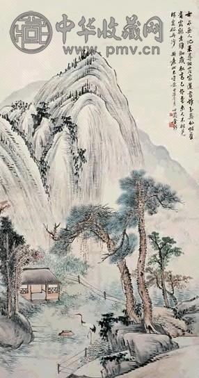 金心兰 1904年作 仙居图 立轴 设色纸本