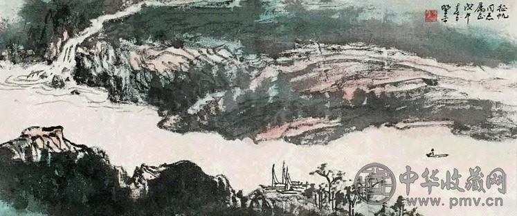 应野平 1978年作 山水 镜心 设色绢本