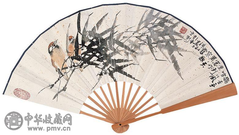 周慧珺 韩敏 书画 成扇 纸本