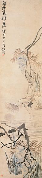 任伯年 花鸟 镜心 设色纸本