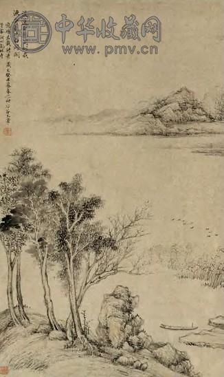 王翚 江舟闲情 轴