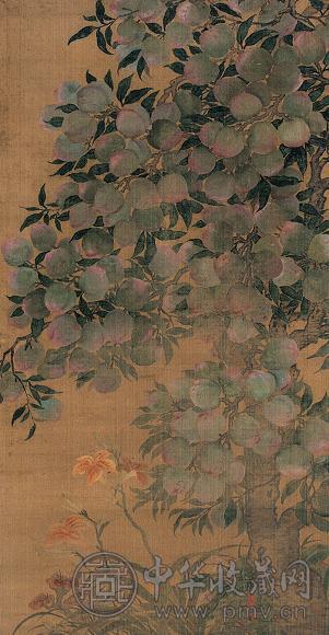 蔡嘉(款) 果实累累 立轴 设色绢本