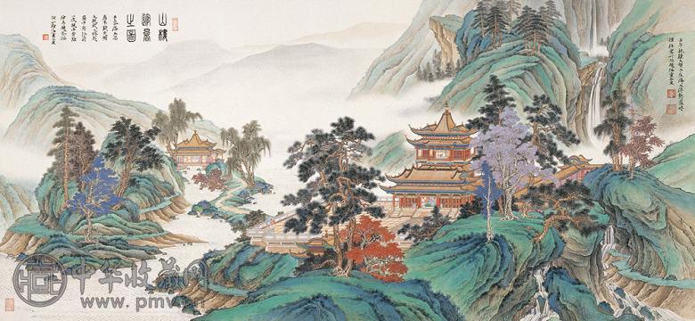 任重 2002年作 山楼逭暑 镜心 设色纸本