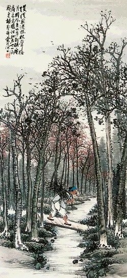 胡郯卿 山水人物 立轴 纸本