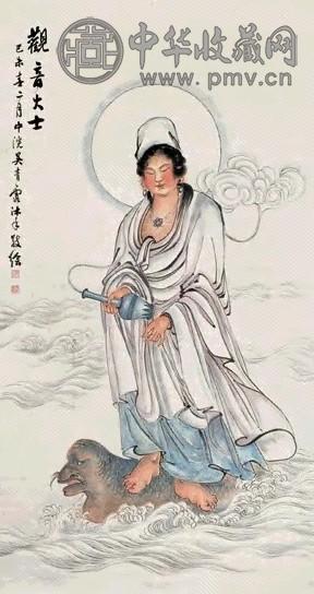 当代 吴青霞 观音大士像 轴