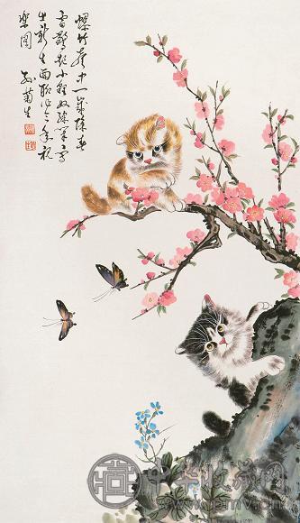 孙菊生 猫 立轴 纸本