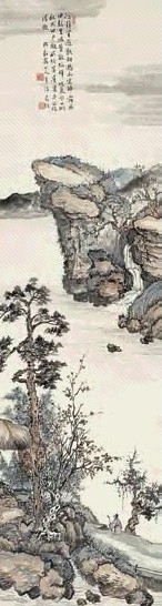 吴嘉行 山水 立轴 设色纸本