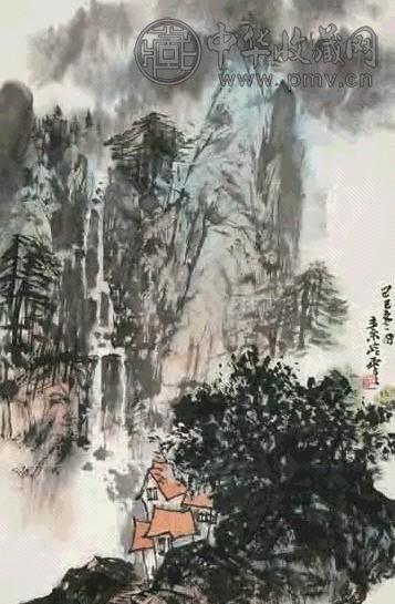 秦岭云 雨后山更幽 立轴 设色纸本